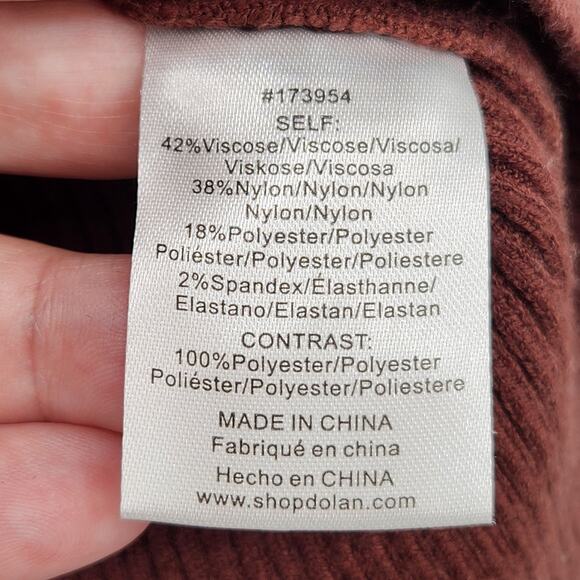 Anthropologie DOLAN Leopard Print Sheer Puff-Sleeve Brown Sweater Women's M - Picture 4 of 11